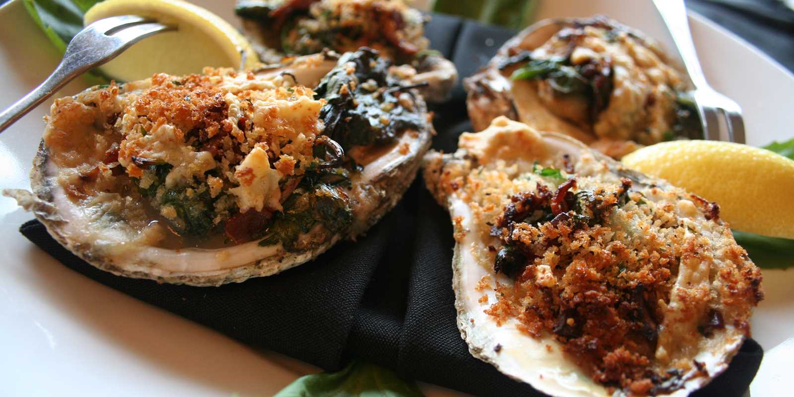 Fresh oysters on the half shell