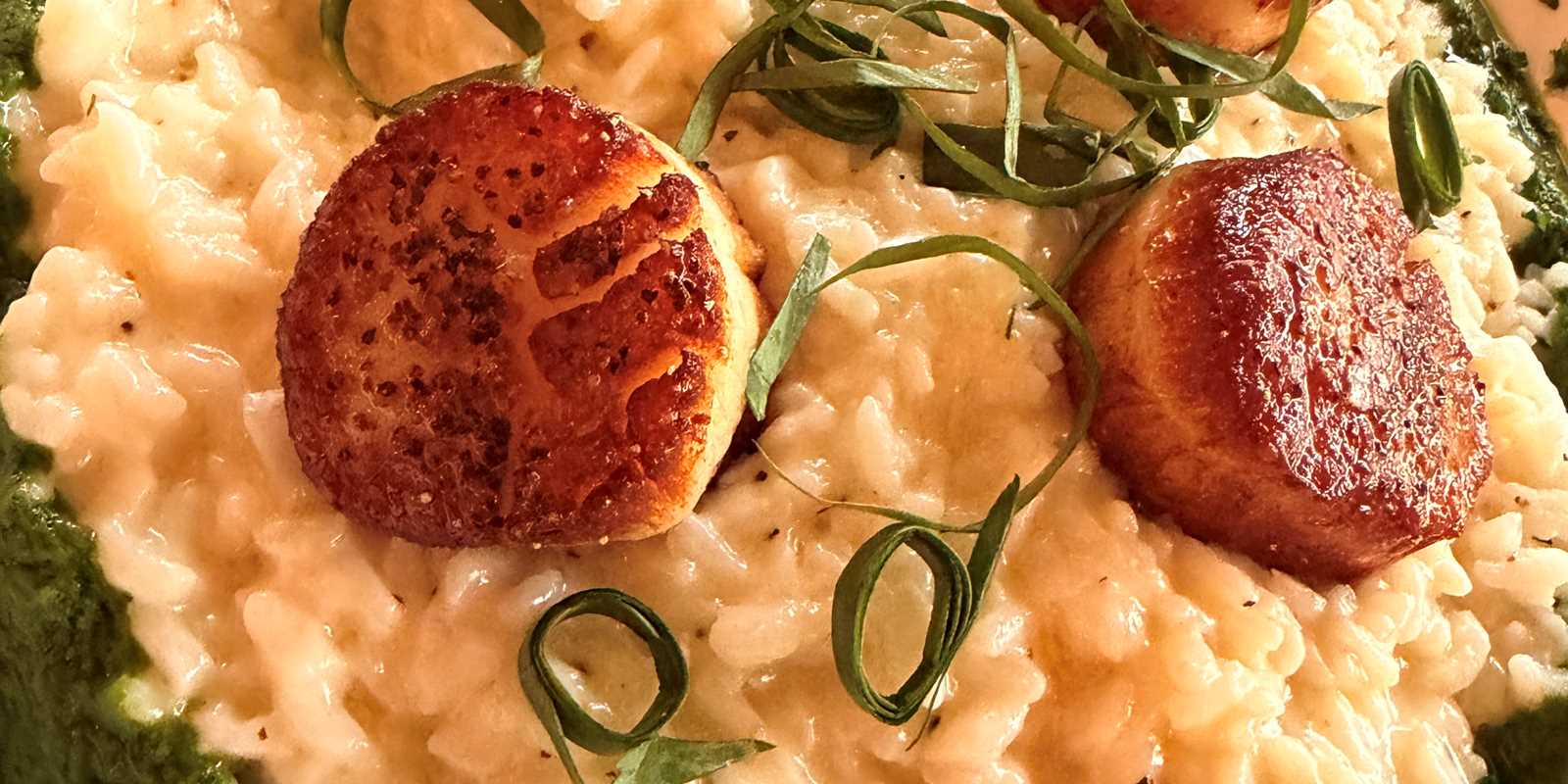 Spring risotto with wild ramps, watercress and nettles.